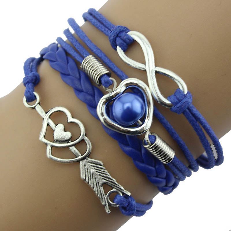 Leather Love Heart Arrow and Infinity Bracelet - Picture 3 of 9