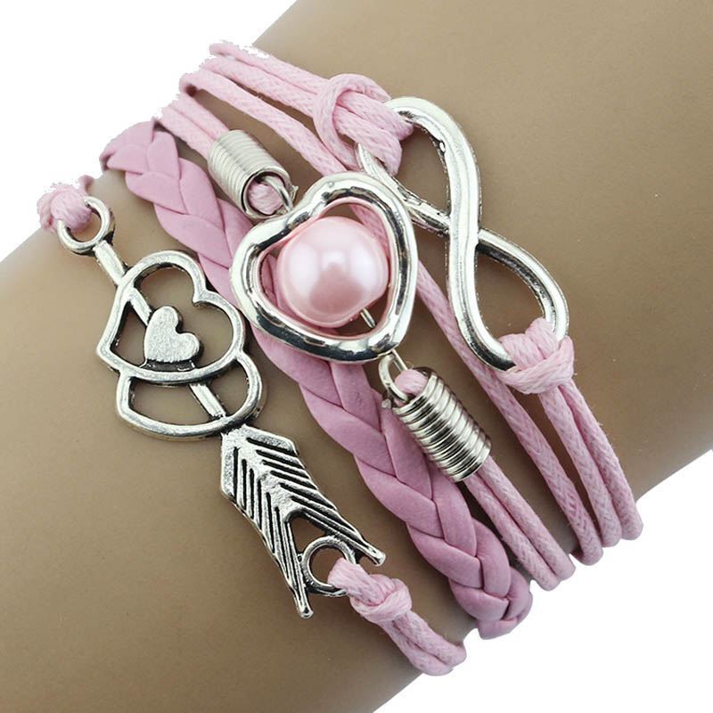 Leather Love Heart Arrow and Infinity Bracelet - Picture 7 of 9