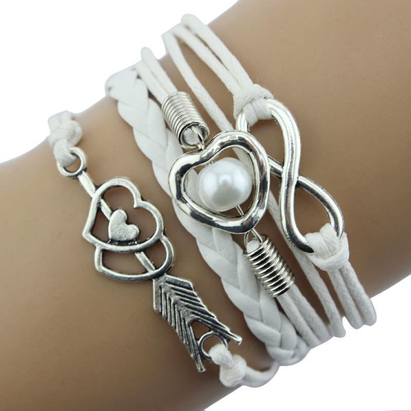 Leather Love Heart Arrow and Infinity Bracelet - Picture 9 of 9