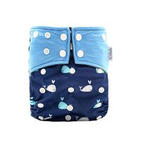 Mini Whales Design Bamboo Charcoal Cloth Nappy