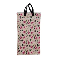 Waterproof Double Zip Large Wet Bag Pink Flamingo 40x70cm