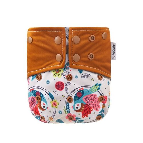 Floral Bird Bamboo Charcoal Cloth Nappy