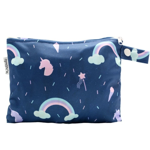 Small Waterproof Wet Bag with Zip 19 x 16cm - Unicorn Design