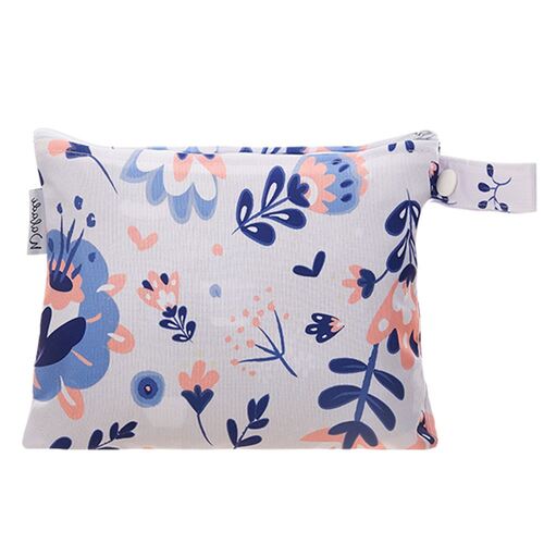 Small Waterproof Wet Bag with Zip 19 x 16cm - Floral Design
