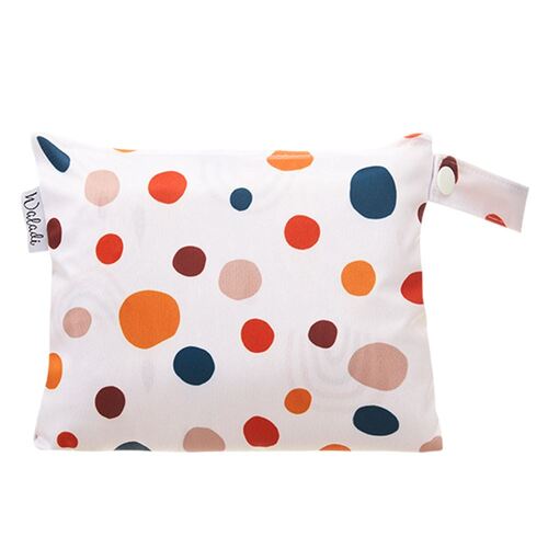 Small Waterproof Wet Bag with Zip 19 x 16cm - Polka Dots Design