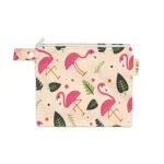 Small Waterproof Wet Bag with Zip 19 x 16cm - Pink Flamingo Design