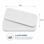 3 Layers Microfibre Cloth Nappy Insert Size