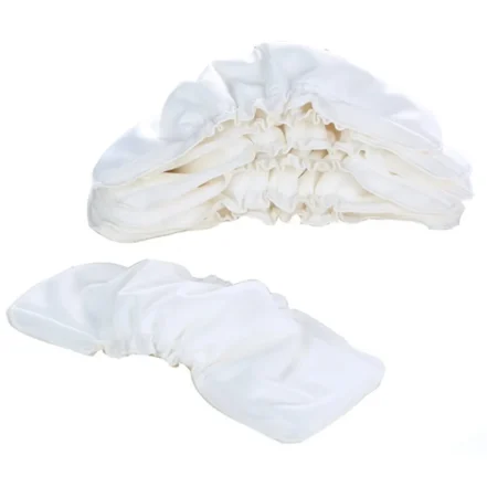 Waladi white bamboo cloth nappy insert with gussets