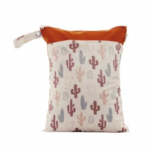 Waterproof Double Zip Wet Bag Clay & Cactus 30x40cm - Medium WBM-106