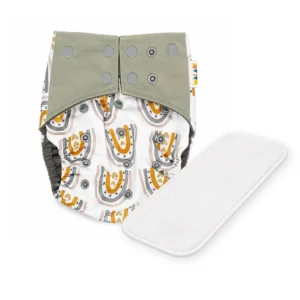 Rainbow & Hearts Newborn Cloth Nappy Starter Set | Includes Microfibre Insert