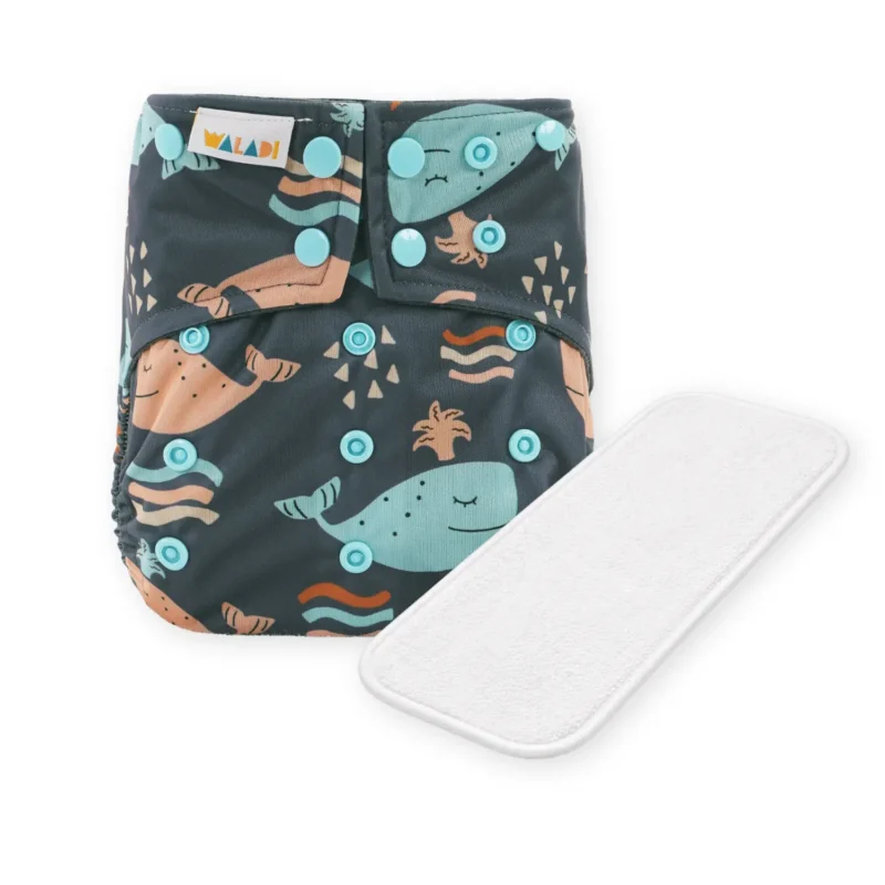 Newborn Cloth Nappy - Ocean Dream Print - Waladi Newborn Cloth Nappy - Ocean Dream Print - Waladi