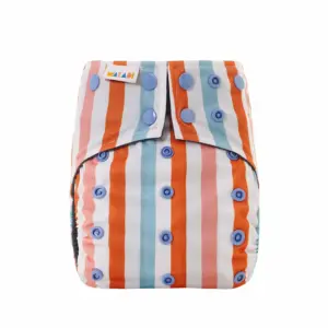 Reusable Cloth Nappy - Retro Rainbow - Waladi Cloth Nappies