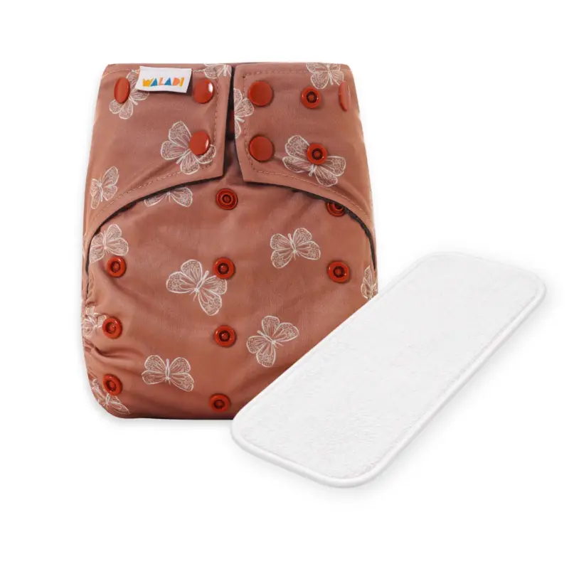 Reusable Cloth Nappy with with Microfibre Insert - Butterfly Print - Waladi Cloth Nappies Reusable Cloth Nappy with with Microfibre Insert - Butterfly Print - Waladi Cloth Nappies