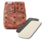 Reusable Cloth Nappy with bamboo charcoal insert and a hemp insert - Butterfly Print - Waladi Cloth Nappies