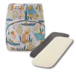 Reusable Cloth Nappy with bamboo charcoal insert and a hemp insert - Wild Parade - Waladi Cloth Nappies Reusable Cloth Nappy with bamboo charcoal insert and a hemp insert - Wild Parade - Waladi Cloth Nappies