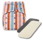 Reusable Cloth Nappy with bamboo charcoal insert and a hemp insert - Retro Rainbow - Waladi Cloth Nappies Reusable Cloth Nappy with bamboo charcoal insert and a hemp insert - Retro Rainbow - Waladi Cloth Nappies