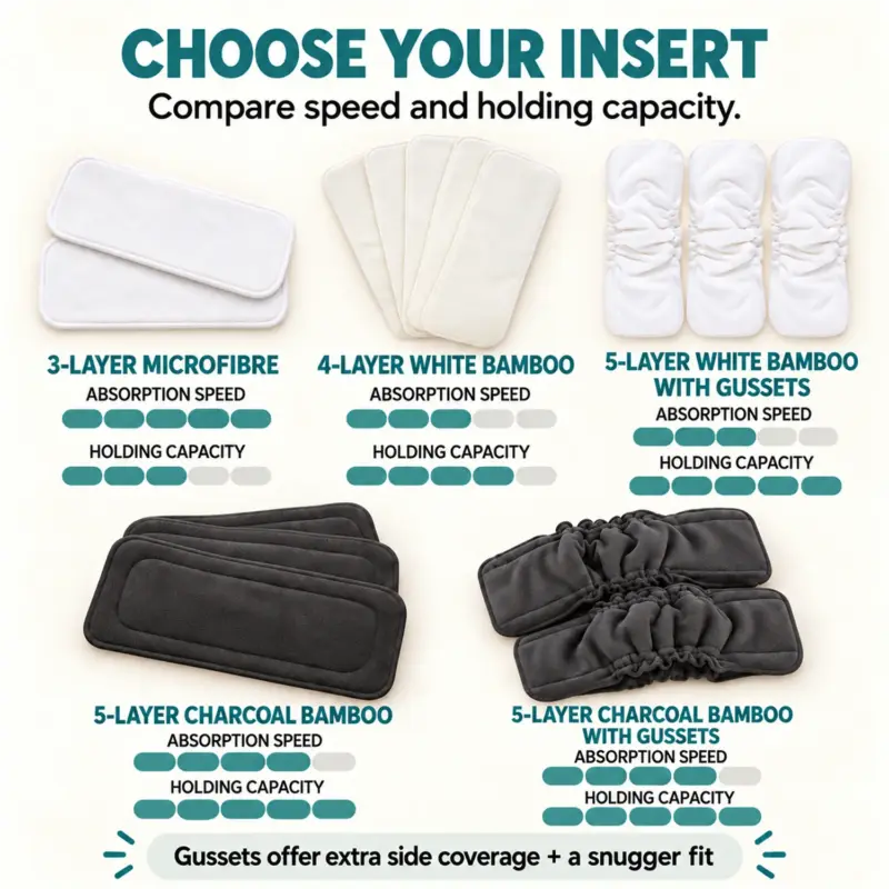 Waladi cloth nappy inserts speed and capacity comparison